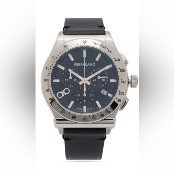 Men’s Ferragamo 1927 chronograph stainless steel 41 mm watch Swiss made - Picture 2 of 12